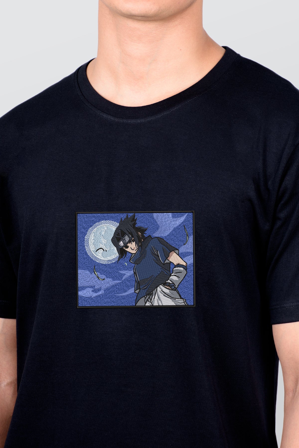 Moon Sasuke Embroidered T-shirt