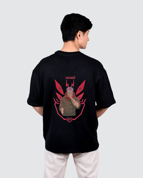 Sukuna Cursed Front Back Embroidered T-shirt